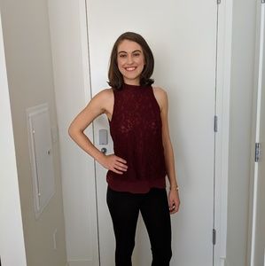 Lace White House Black Market Blouse